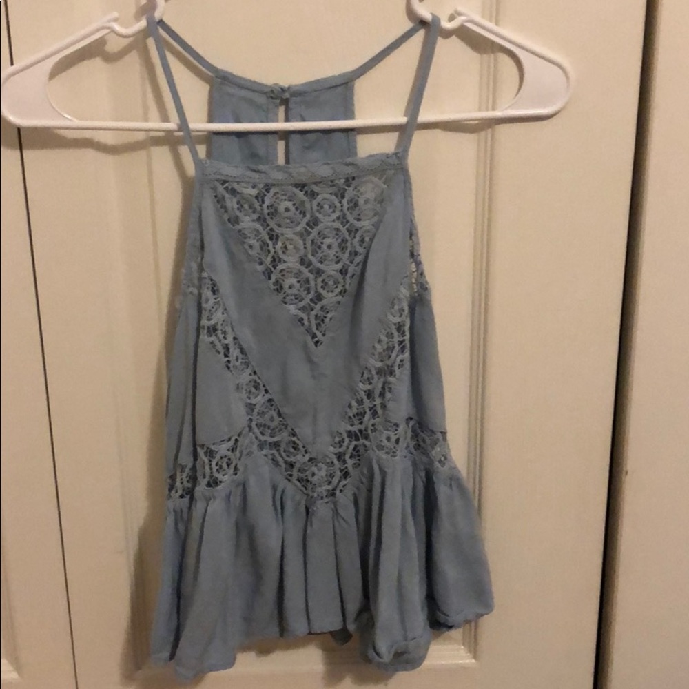 Lace cropped tank